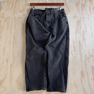 Y2K Rustler Jeans Mens 38x29 Black Denim Charcoal Wash Straight Leg Casual Pants